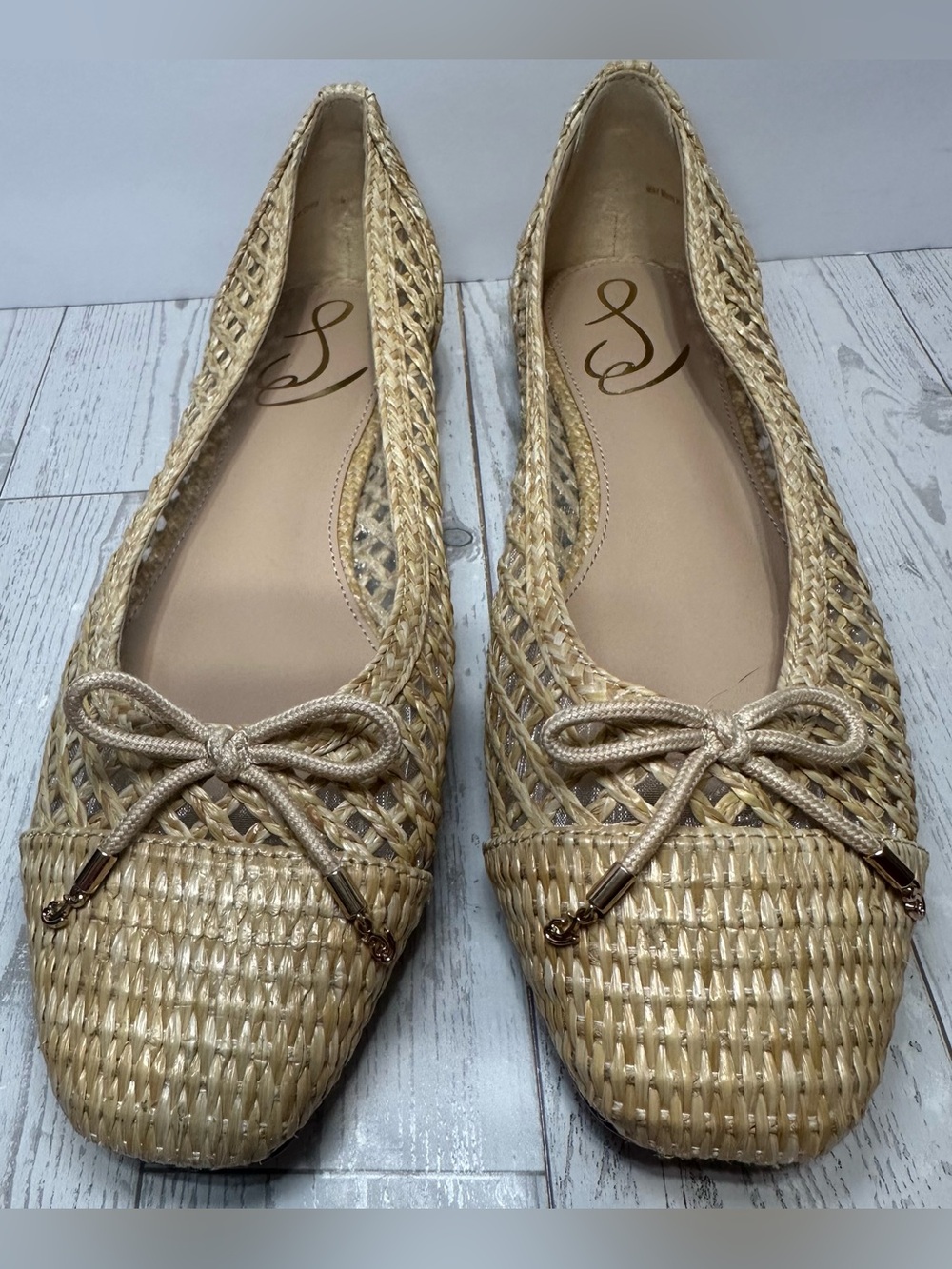 NWT - Sam Edelman ‘May’ Raffia Ballet Flats, Natural, Sz 8M